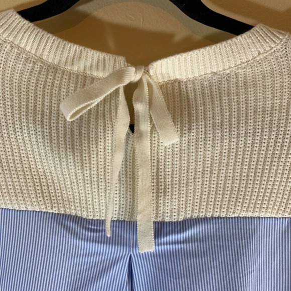 Talbots white and blue striped sweater NWT size Medium - Picture 6 of 10